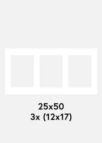 Paspartu Alb 25x50 cm - Colaj 3 Fotografii (12x17 cm) Reducere de preț