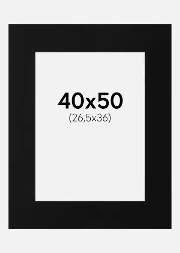 Paspartu Negru Standard Margine albă 40x50 cm (26,5x36) Reducere de preț