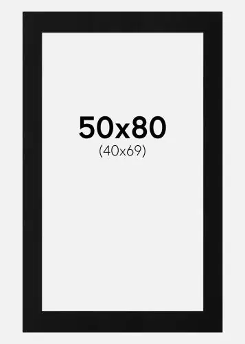 Bestseller Paspartu Negru Standard Margine albă 50x80 cm (40x69)