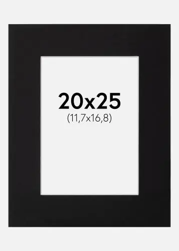 Calitate înaltă Paspartu Negru Standard Margine albă 20x25 cm (11,7x16,8)