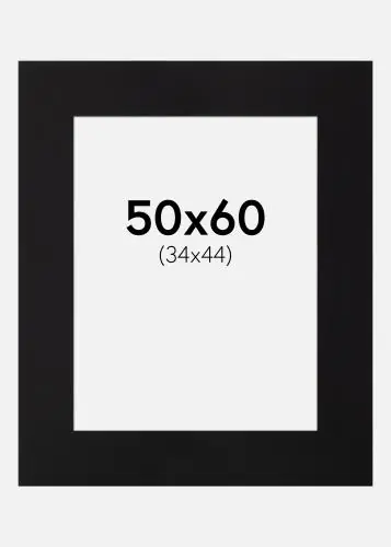 Paspartu Negru Standard Margine albă 50x60 cm (34x44) Bestseller