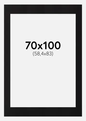 Paspartu Negru Standard Margine albă 70x100 cm (58,4x83 - A1) Noutate