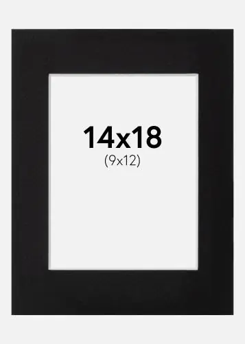 Reducere de preț Paspartu Negru Standard Margine albă 14x18 cm (9x12)