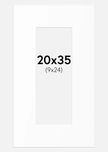 Lichidare de stoc Paspartu Alb Standard (Miez Alb) 20x35 cm (9x24)