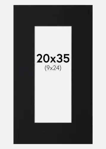 Paspartu Negru Standard (Miez Alb) 20x35 cm (9x24) Cel mai vândut
