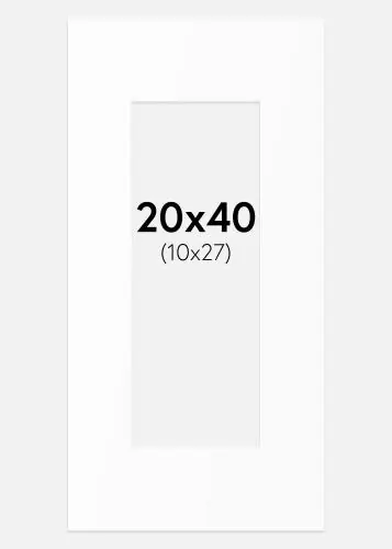 Paspartu Alb Standard (Miez Alb) 20x40 cm (10x27) Cel mai bun preț