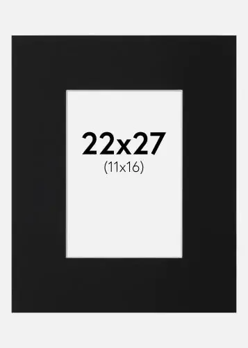 Reducere specială Paspartu Negru Standard (Miez Alb) 22x27 cm (11x16)