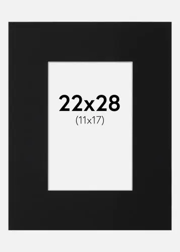 Premium Paspartu Negru Standard (Miez Alb) 22x28 cm (11x17)