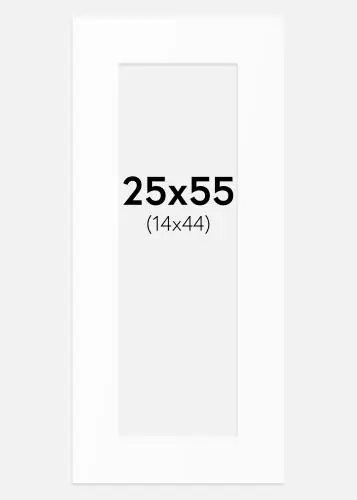 Paspartu Alb Standard (Miez Alb) 25x55 cm (14x44) Nu rata