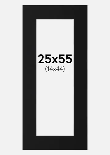 Ofertă limitată Paspartu Negru Standard (Miez Alb) 25x55 cm (14x44)