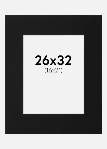 Nu rata Paspartu Negru Standard (Miez Alb) 26x32 cm (16x21)