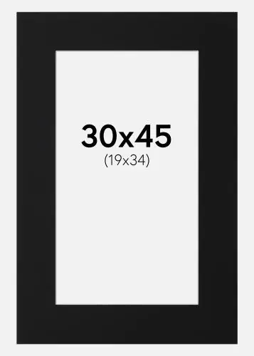 Bestseller Paspartu Negru Standard (Miez Alb) 30x45 cm (19x34)