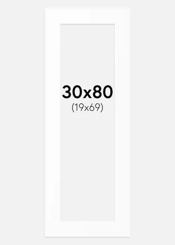 Paspartu Alb Standard (Miez Alb) 30x80 cm (19x69) Reducere