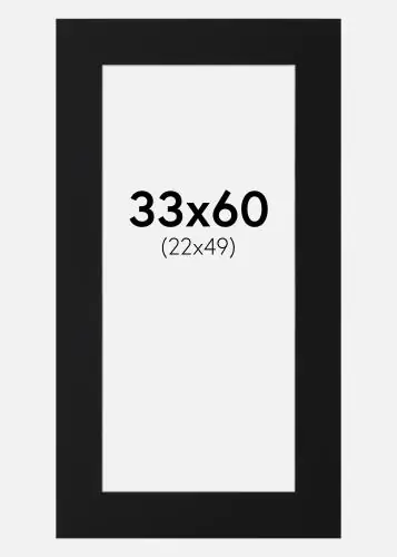 Reducere extra Paspartu Negru Standard (Miez Alb) 33x60 cm (22x49)