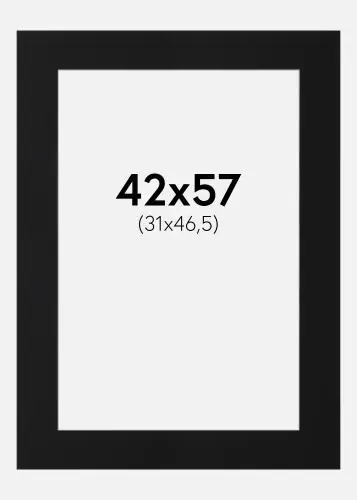Paspartu Negru Standard (Miez Alb) 42x57 cm (31x46,5) Promoție