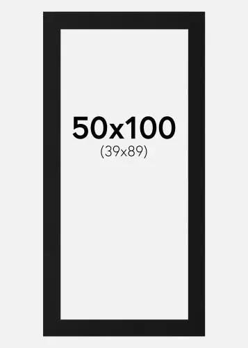 Promoție Paspartu Negru Standard (Miez Alb) 50x100 cm (39x89)