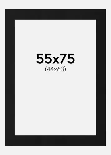 Paspartu Negru Standard (Miez Alb) 55x75 cm (44x63) Reducere