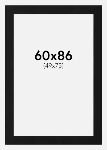 Ieftin Paspartu Negru Standard (Miez Alb) 60x86 cm (49x75)