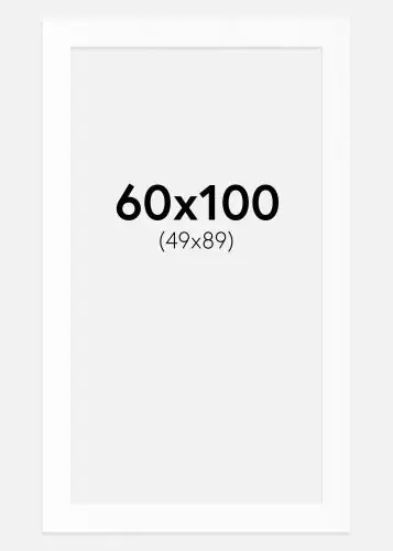 Paspartu Alb Standard (Miez Alb) 60x100 cm (49x89) Cumpărături sigure