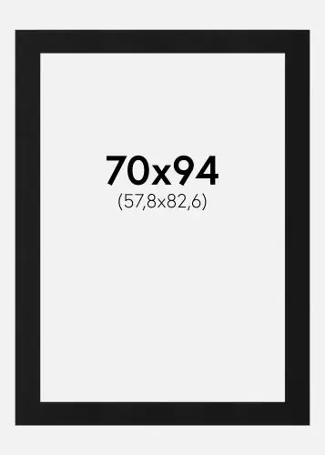Reducere specială Paspartu Negru Standard (Miez Alb) 70x94 cm (57,8x82,6)