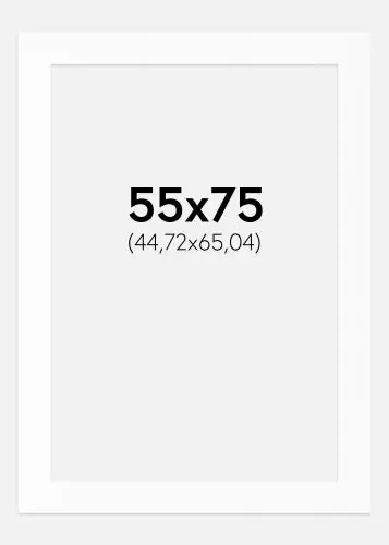 Calitate înaltă Paspartu Alb Standard (Miez Alb) 55x75 cm (44,72x65,04)