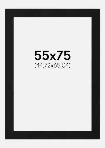 Disponibil imediat Paspartu Negru Standard (Miez Alb) 55x75 cm (44,72x65,04)
