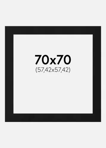 Paspartu Negru Standard (Miez Alb) 70x70 cm (57,42x57,42) Preț mic