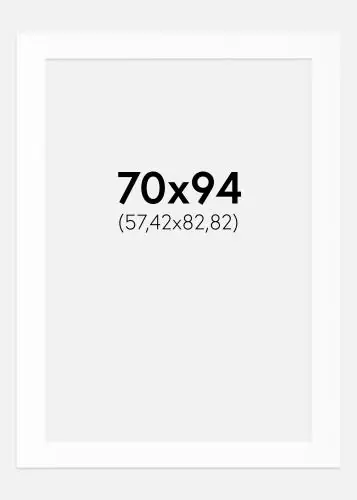 Paspartu Alb Standard (Miez Alb) 70x94 cm (57,42x82,82) Premium
