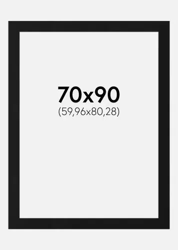 Reducere Paspartu Negru Standard (Miez Alb) 70x90 cm (59,96x80,28)