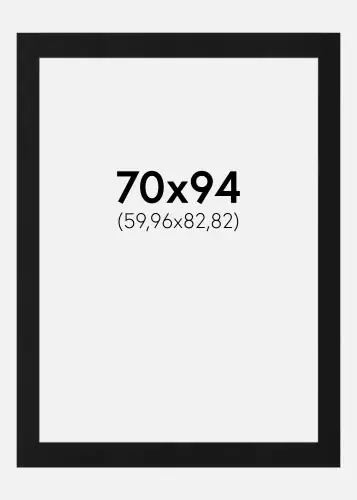 Retur gratuit Paspartu Negru Standard (Miez Alb) 70x94 cm (59,96x82,82)