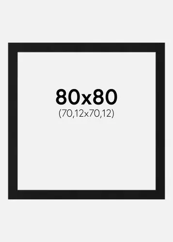 Paspartu Negru Standard (Miez Alb) 80x80 cm (70,12x70,12) Ofertă