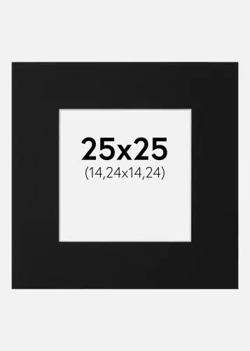 Doar azi Paspartu Negru Standard (Miez Alb) 25x25 cm (14,24x14,24)