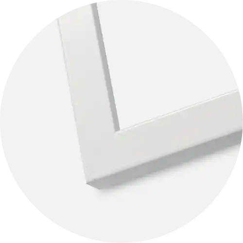 Comandă acum Ramă White Wood Glossy 28x35 cm - Paspartu Alb 8x10 inches