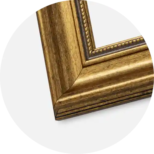 Lichidare de stoc Ramă Rococo Auriu 50x50 cm - Paspartu Negru 35x35 cm
