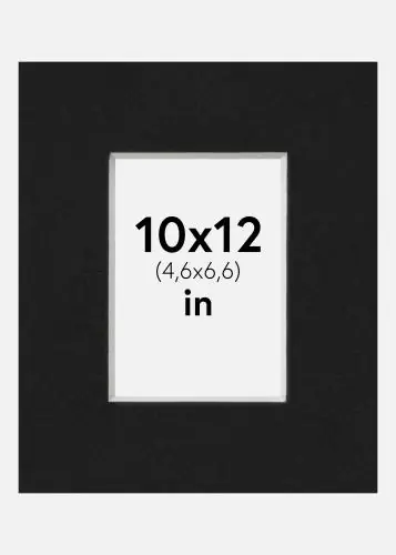 Paspartu Negru Standard (Miez Alb) 10x12 inches (4,6x6,6) Preț redus