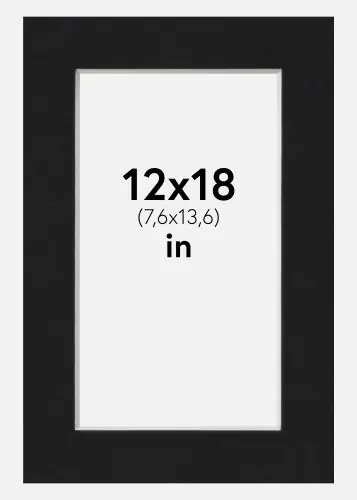 Paspartu Negru Standard (Miez Alb) 12x18 inches (7,6x13,6) Reducere