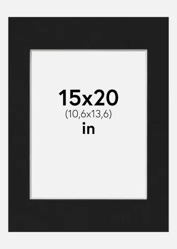 Ieftin Paspartu Negru Standard (Miez Alb) 15x20 inches (10,6x13,6)