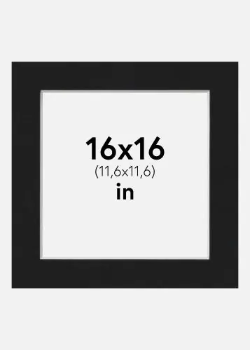 Super ofertă Paspartu Negru Standard (Miez Alb) 16x16 inches (11,6x11,6)