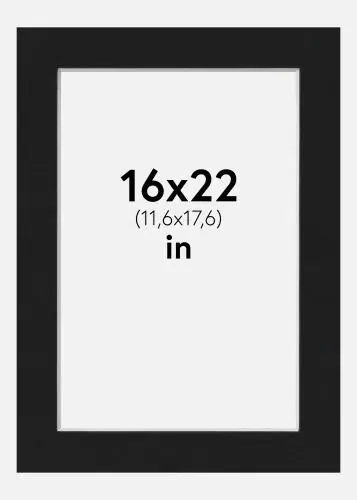Reducere extra Paspartu Negru Standard (Miez Alb) 16x22 inches (11,6x17,6)