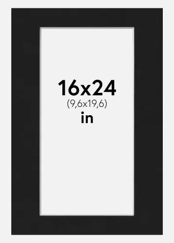 Preț redus Paspartu Negru Standard (Miez Alb) 16x24 inches (9,6x19,6)