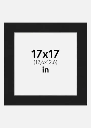 Paspartu Negru Standard (Miez Alb) 17x17 inches (12,6x12,6) Premium