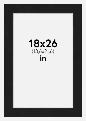 Vezi acum Paspartu Negru Standard (Miez Alb) 18x26 inches (13,6x21,6)