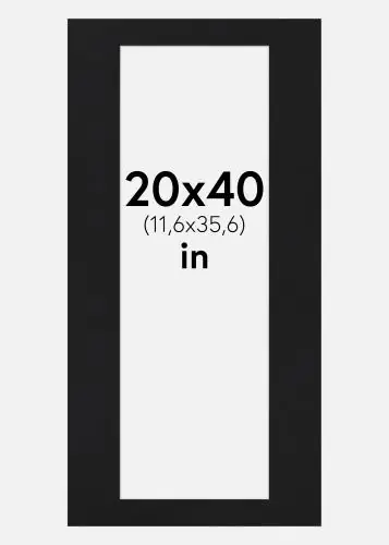 Reducere extra Paspartu Negru Standard (Miez Alb) 20x40 inches (11,6x35,6)