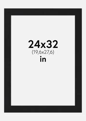 Premium Paspartu Negru Standard (Miez Alb) 24x32 inches (19,6x27,6)