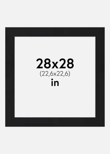Paspartu Negru Standard (Miez Alb) 28x28 inches (22,6x22,6) Disponibil imediat