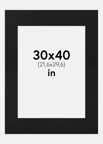 Retur gratuit Paspartu Negru Standard (Miez Alb) 30x40 inches (21,6x29,6)