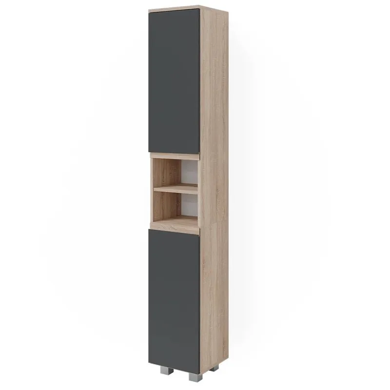 Noutate Dulap de baie J-Shape Sonoma 30x190 cm Vicco