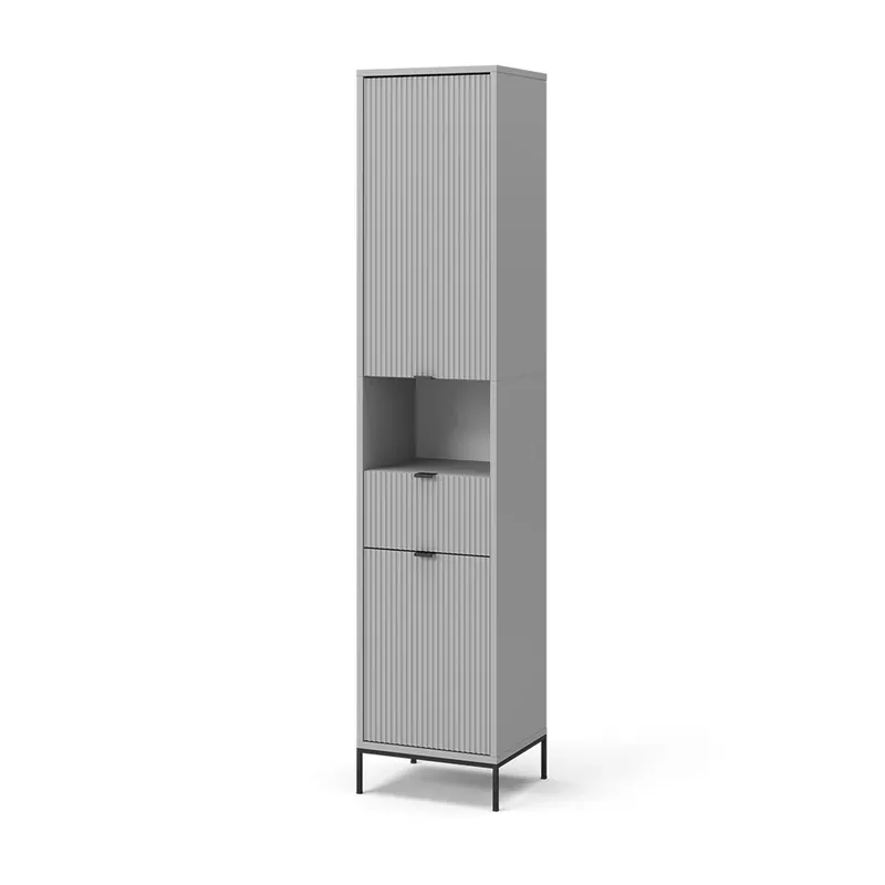 Disponibil imediat Dulap de baie Eliza Gri 40x190 cm cu uși și sertar Vicco