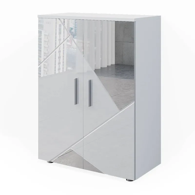 Plată sigură Dulap midi Irma Alb lucios cu inserții 60x81 cm Vicco