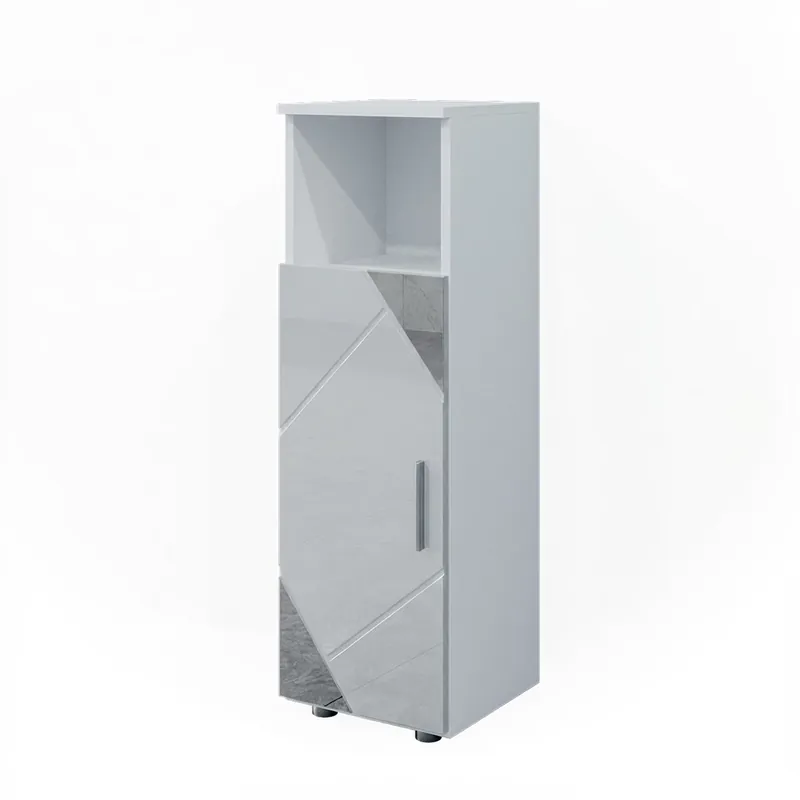 Chilipir Dulap midi Irma Alb lucios cu inserții 30x95 cm Vicco
